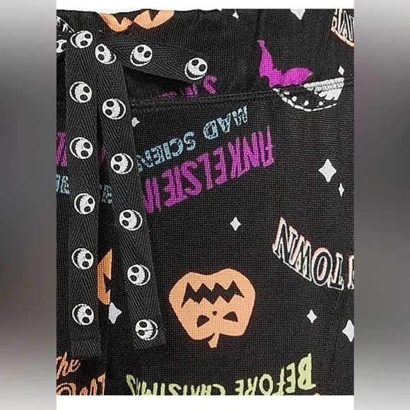 NWT Nightmare Before Christmas Allover Print Black Jogger Sleep Lounge Pants - Picture 6 of 7